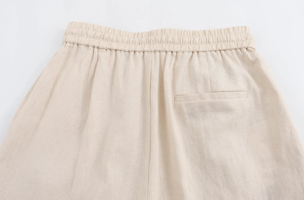 OLD MONEY STRAIGHT-LEG BEIGE TROUSERS