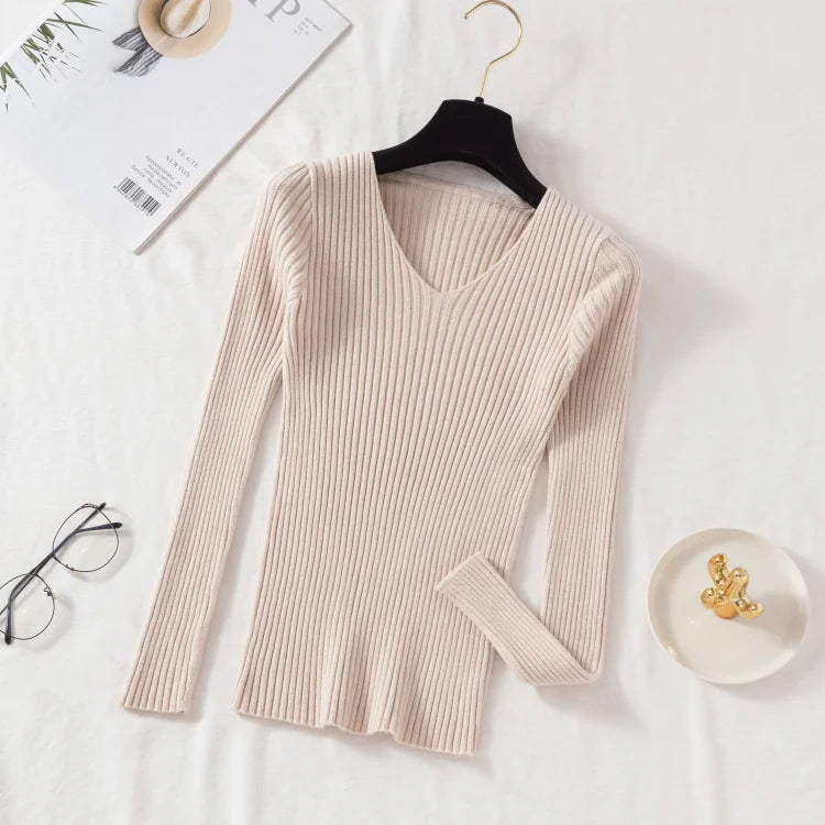 CASUAL BEIGE KNIT PULLOVER SWEATER