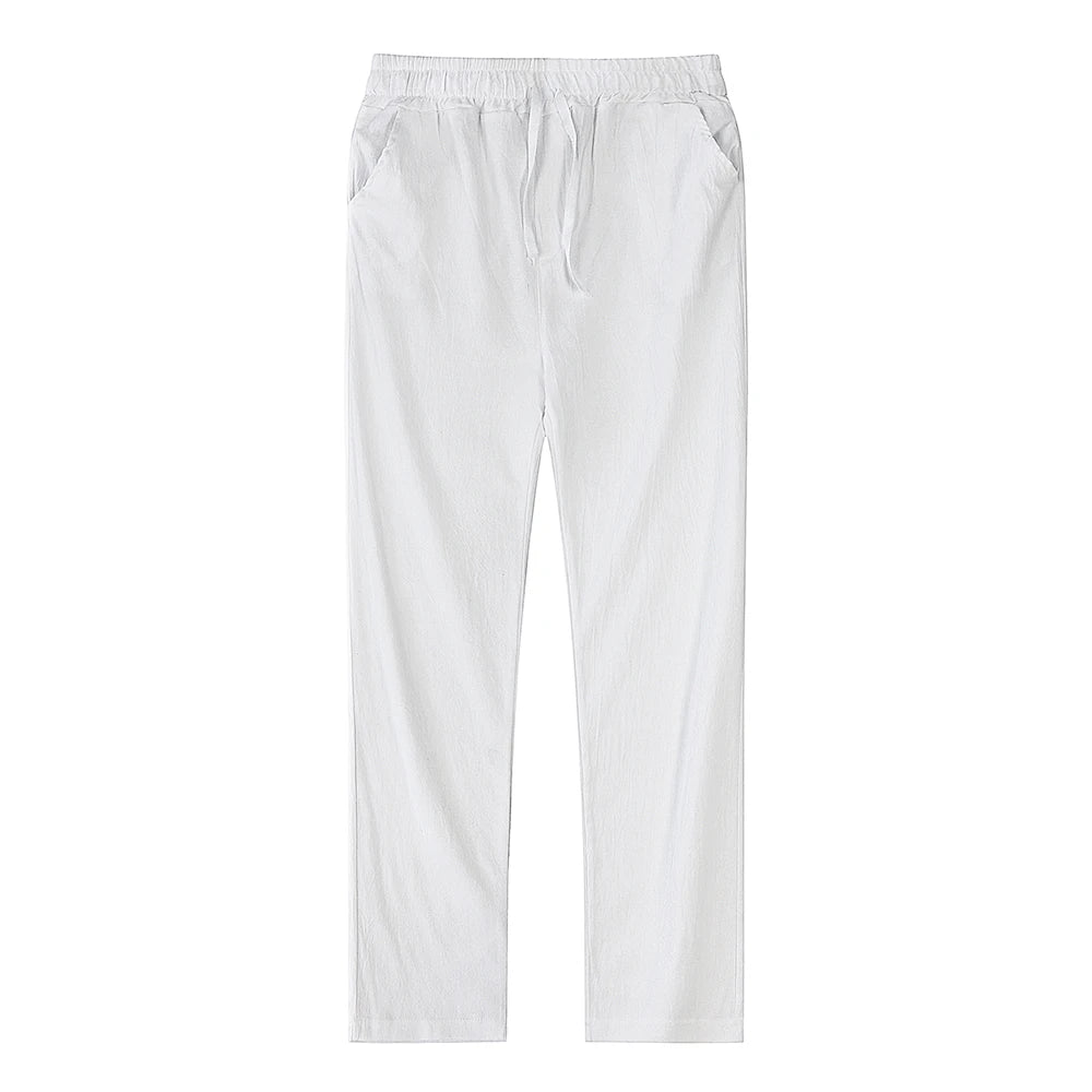OLD MONEY WHITE LINEN TROUSERS