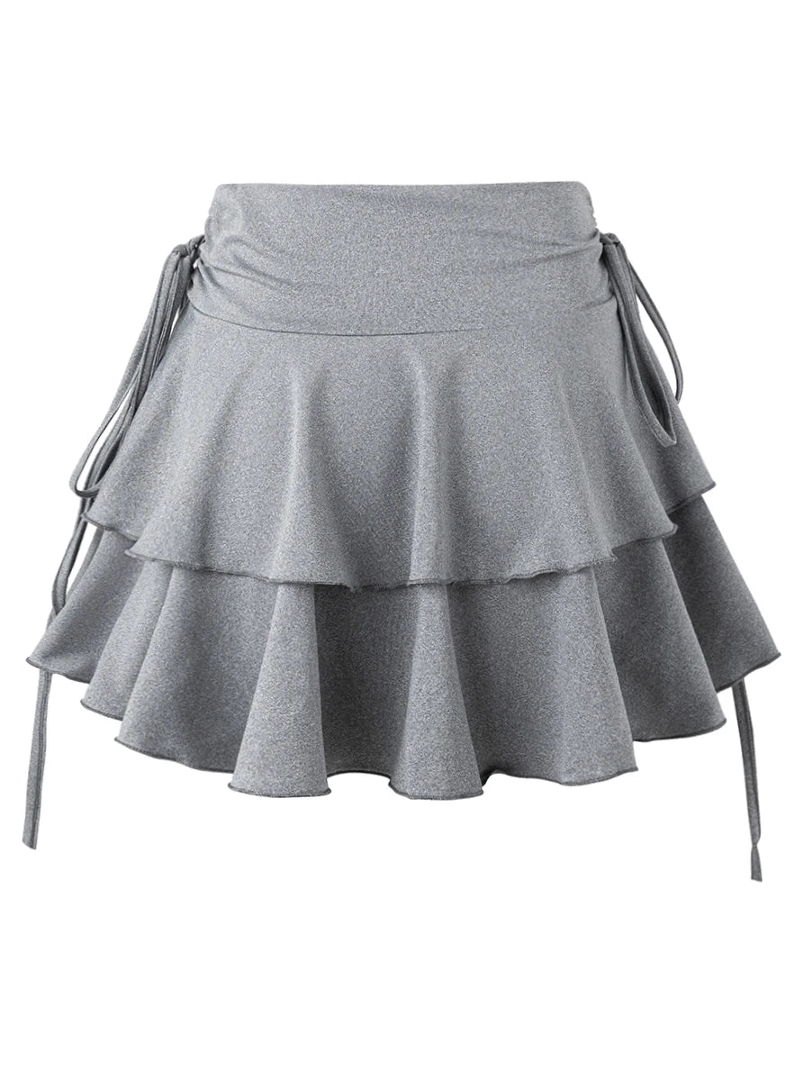 HIGH-WAIST GRAY MODERN SKIRT