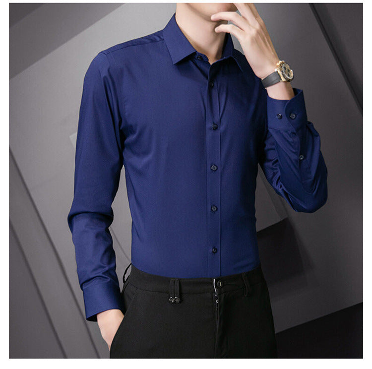 ASHFORD SLIM NAVY BLUE DRESS SHIRT