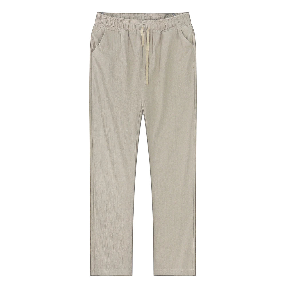 OLD MONEY BEIGE LINEN TROUSERS