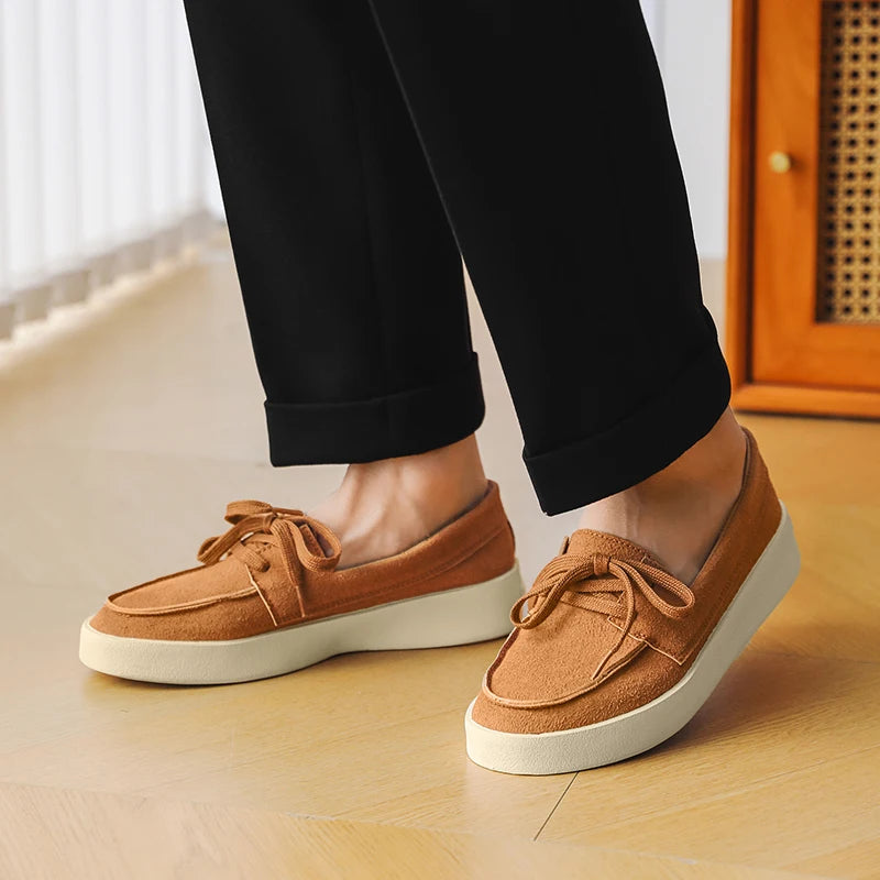 HIGH QUALITY LACED BROWN CLASSIC LOAFERS