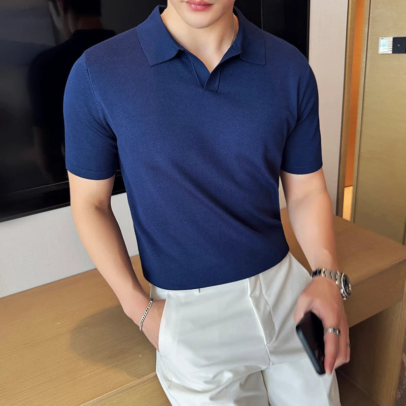 HERITAGE V-NECK CLASSIC ROYAL BLUE POLO
