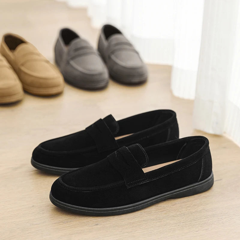 HERITAGE BLACK SLIP-ON LOAFERS