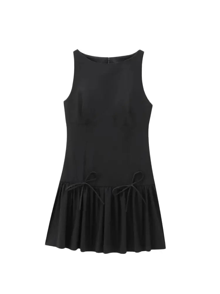 OLD MONEY BLACK MINI DRESS