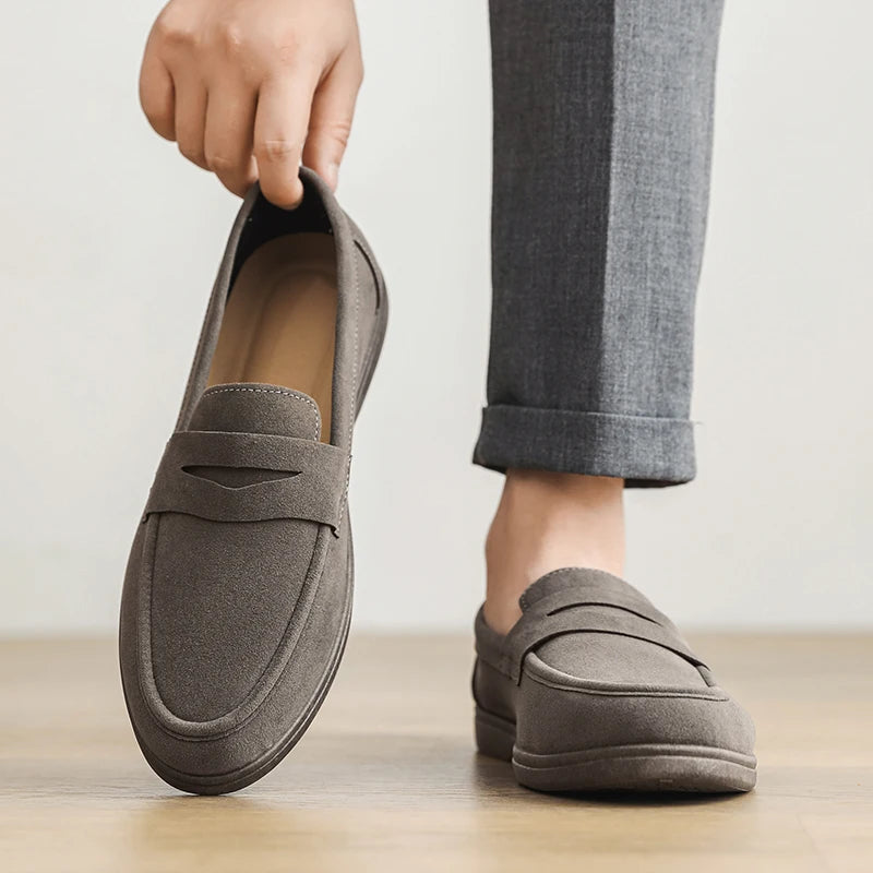 HERITAGE GRAY SLIP-ON LOAFERS