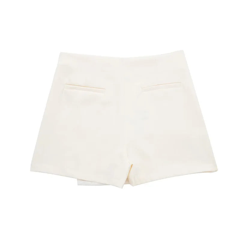 VINTAGE TIERED WHITE SKORT SHORTS