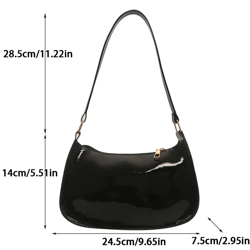 VINTAGE LEATHER BLACK SHOULDER BAG