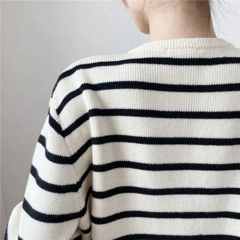 BELMONT BLACK STRIPED CARDIGAN