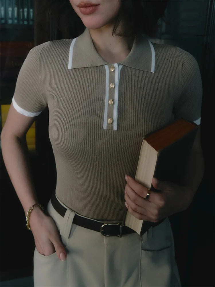 VINTAGE BEIGE KNIT POLO