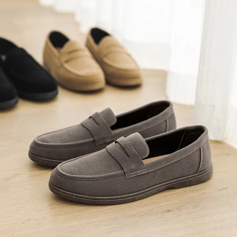 HERITAGE GRAY SLIP-ON LOAFERS