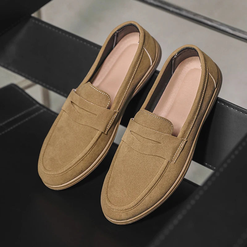 HERITAGE KHAKI SLIP-ON LOAFERS