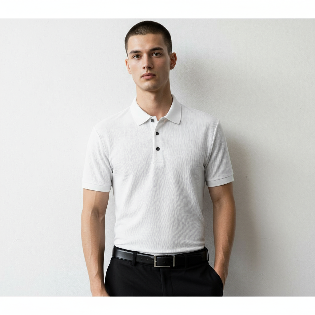 PREMIUM CLASSIC WHITE COTTON POLO