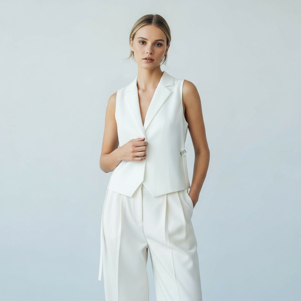 VINTAGE WHITE SLEEVELESS VEST