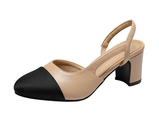 APRICOT (HIGH HEEL) LUXURIOUS SLINGBACK FLATS