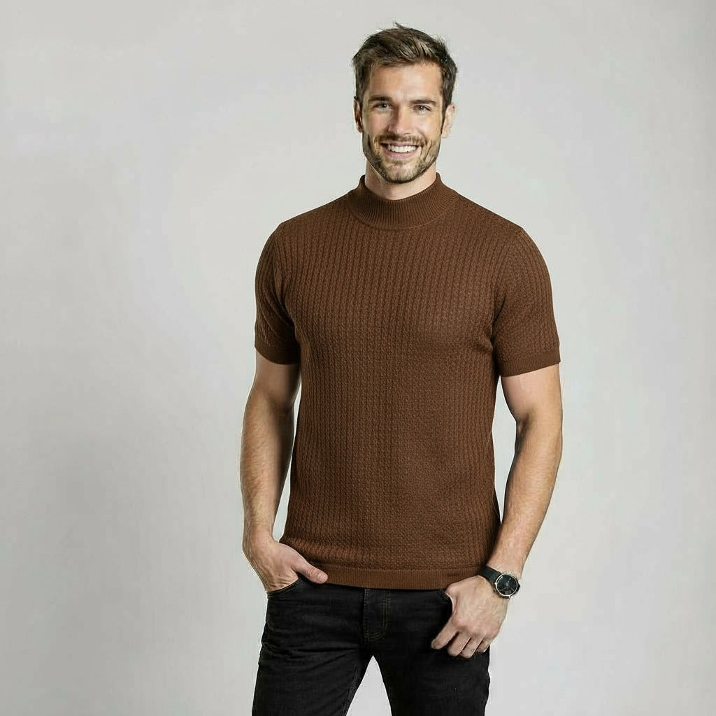 HERITAGE BROWN TURTLENECK POLO