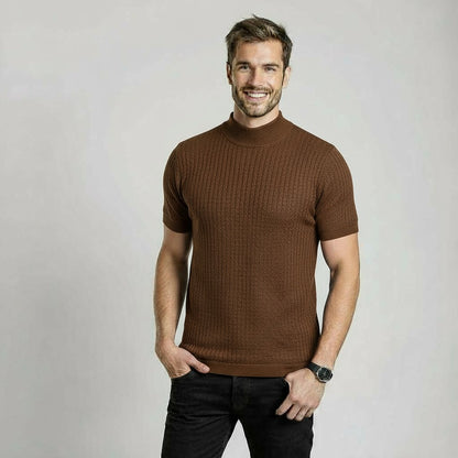 HERITAGE BROWN TURTLENECK POLO
