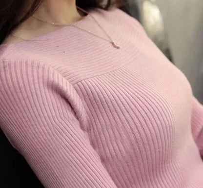 VINTAGE SLIM KNIT PINK SWEATER
