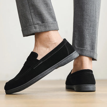 HERITAGE BLACK SLIP-ON LOAFERS