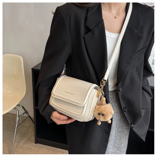 WHITE LEATHER MINI SHOULDER BAG