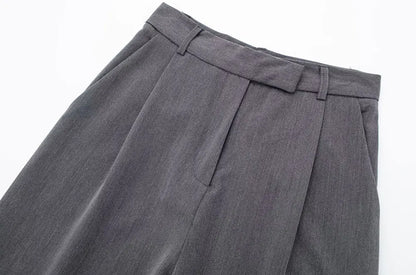 VINTAGE HIGH WAIST GRAY CLASSIC TROUSERS