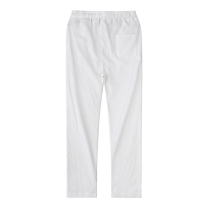 OLD MONEY WHITE LINEN TROUSERS