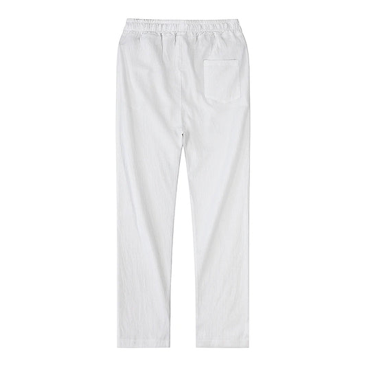 OLD MONEY WHITE LINEN TROUSERS