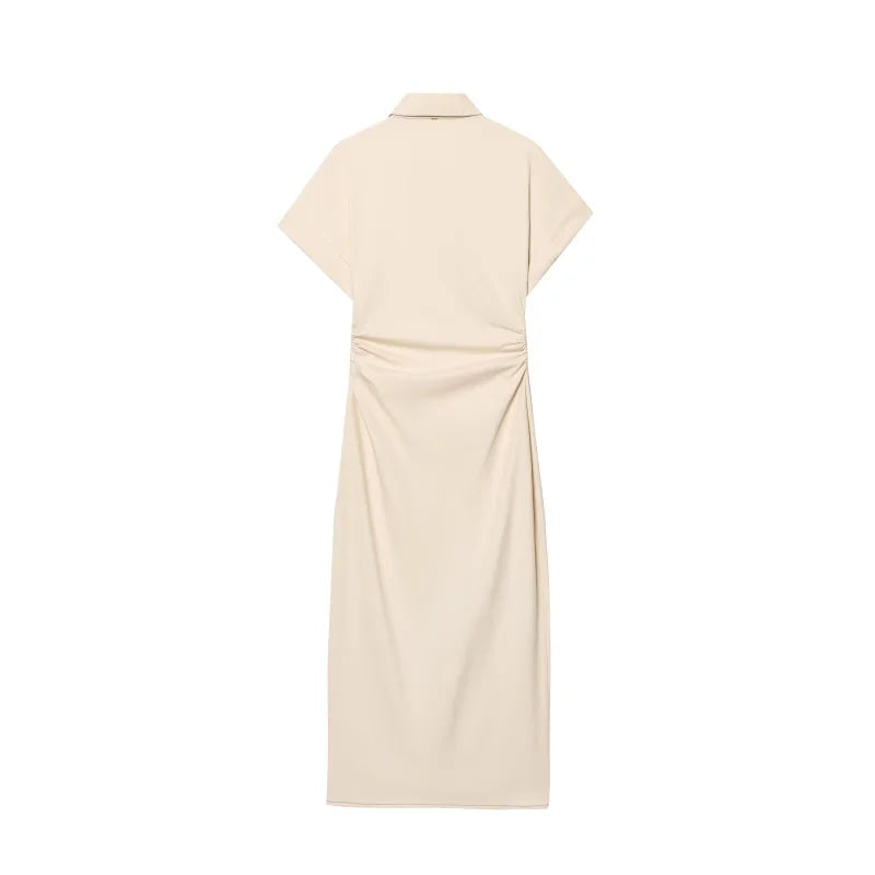 HIGH QUALITY ELEGANT BEIGE FORMAL DRESS