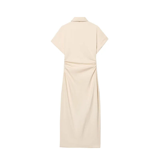 HIGH QUALITY ELEGANT BEIGE FORMAL DRESS