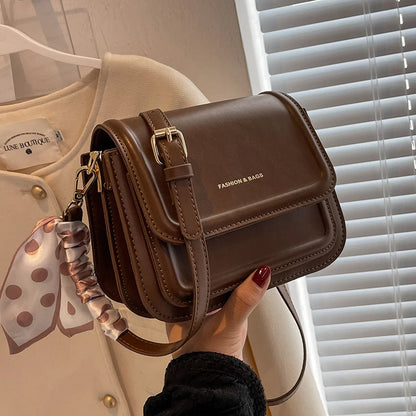 COFFEE COLOR LEATHER MINI SHOULDER BAG