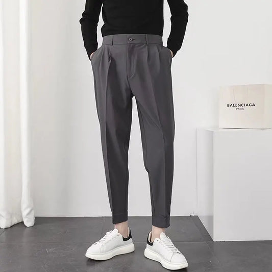 PLAIN DARK GRAY ELEGANT TROUSERS