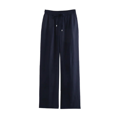 OLD MONEY STRAIGHT-LEG  NAVY BLUE TROUSERS