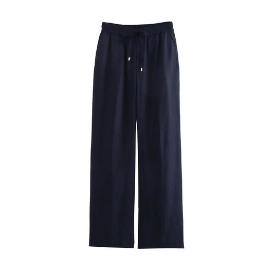 OLD MONEY STRAIGHT-LEG  NAVY BLUE TROUSERS
