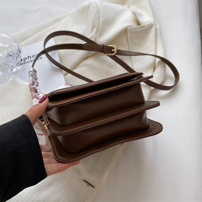 COFFEE COLOR LEATHER MINI SHOULDER BAG