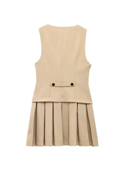 OLD MONEY BEIGE MINI DRESS