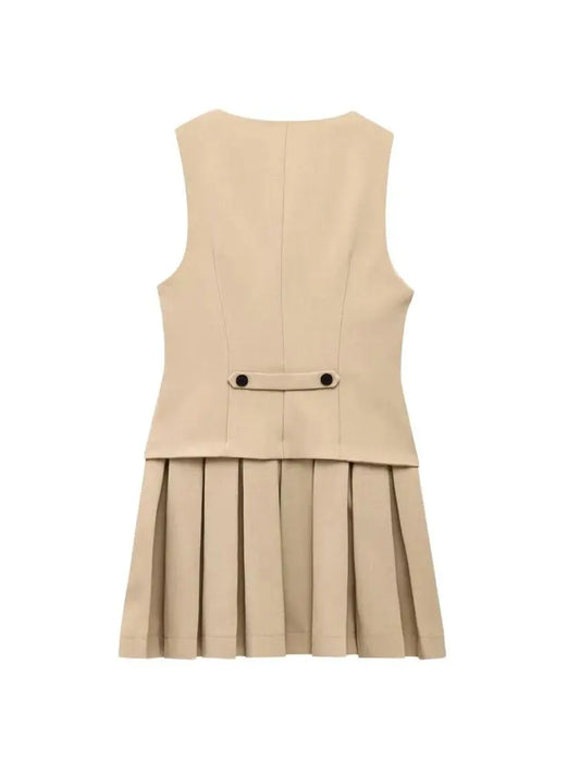 OLD MONEY BEIGE MINI DRESS
