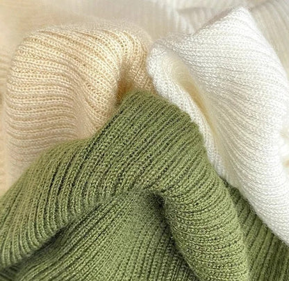 BROWN COTTON BLEND CLASSIC MOCK NECK PULLOVER
