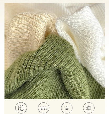 COTTON BLEND CLASSIC MOCK NECK PULLOVER
