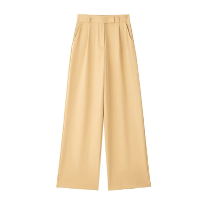 VINTAGE HIGH WAIST KHAKI CLASSIC TROUSERS