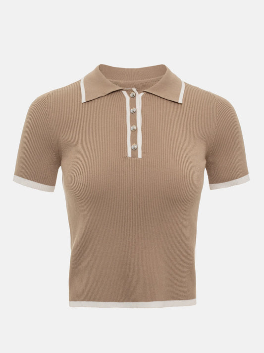 VINTAGE BEIGE KNIT POLO