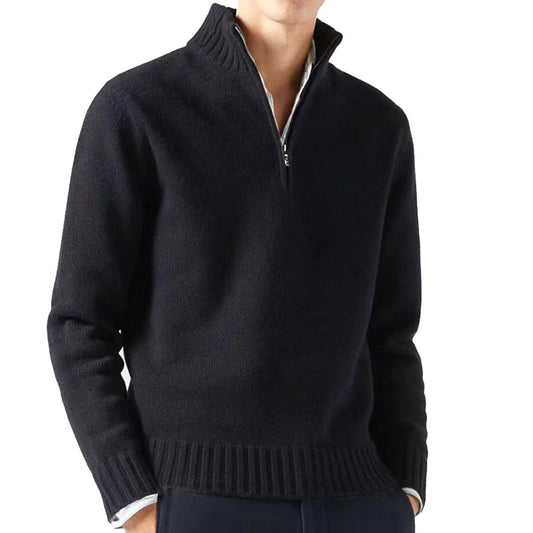 OLD MONEY LONG NECK BLACK SWEATER