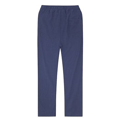 OLD MONEY NAVY BLUE LINEN TROUSERS