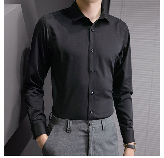 ASHFORD SLIM BLACK DRESS SHIRT
