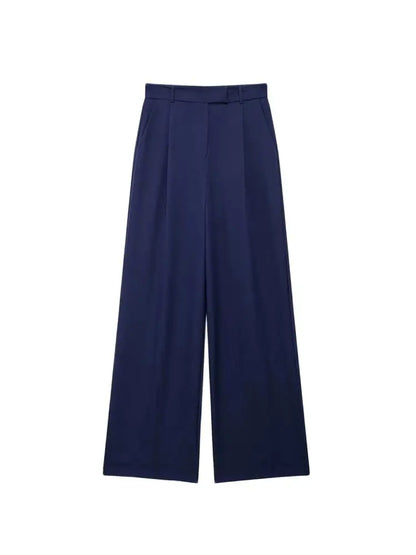 VINTAGE HIGH WAIST NAVY BLUE CLASSIC TROUSERS