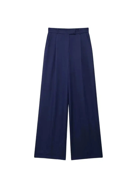 VINTAGE HIGH WAIST NAVY BLUE CLASSIC TROUSERS