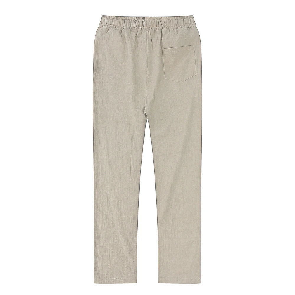 OLD MONEY BEIGE LINEN TROUSERS