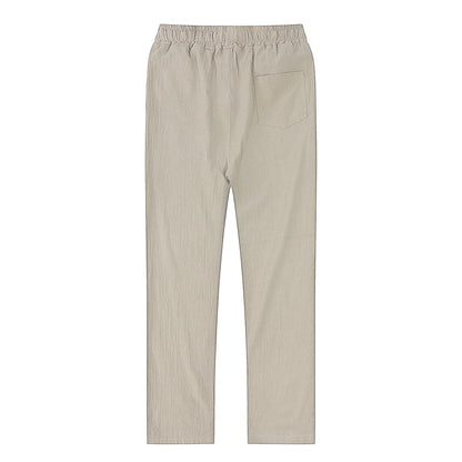 OLD MONEY BEIGE LINEN TROUSERS