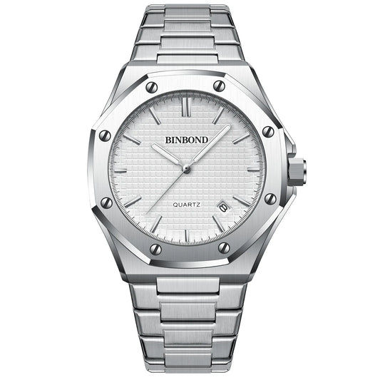 MAYFAIR SILVER WHITE STEEL WATCH