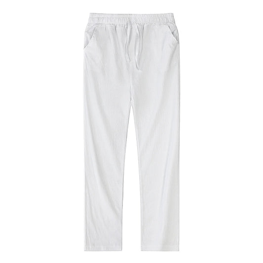 OLD MONEY WHITE LINEN TROUSERS